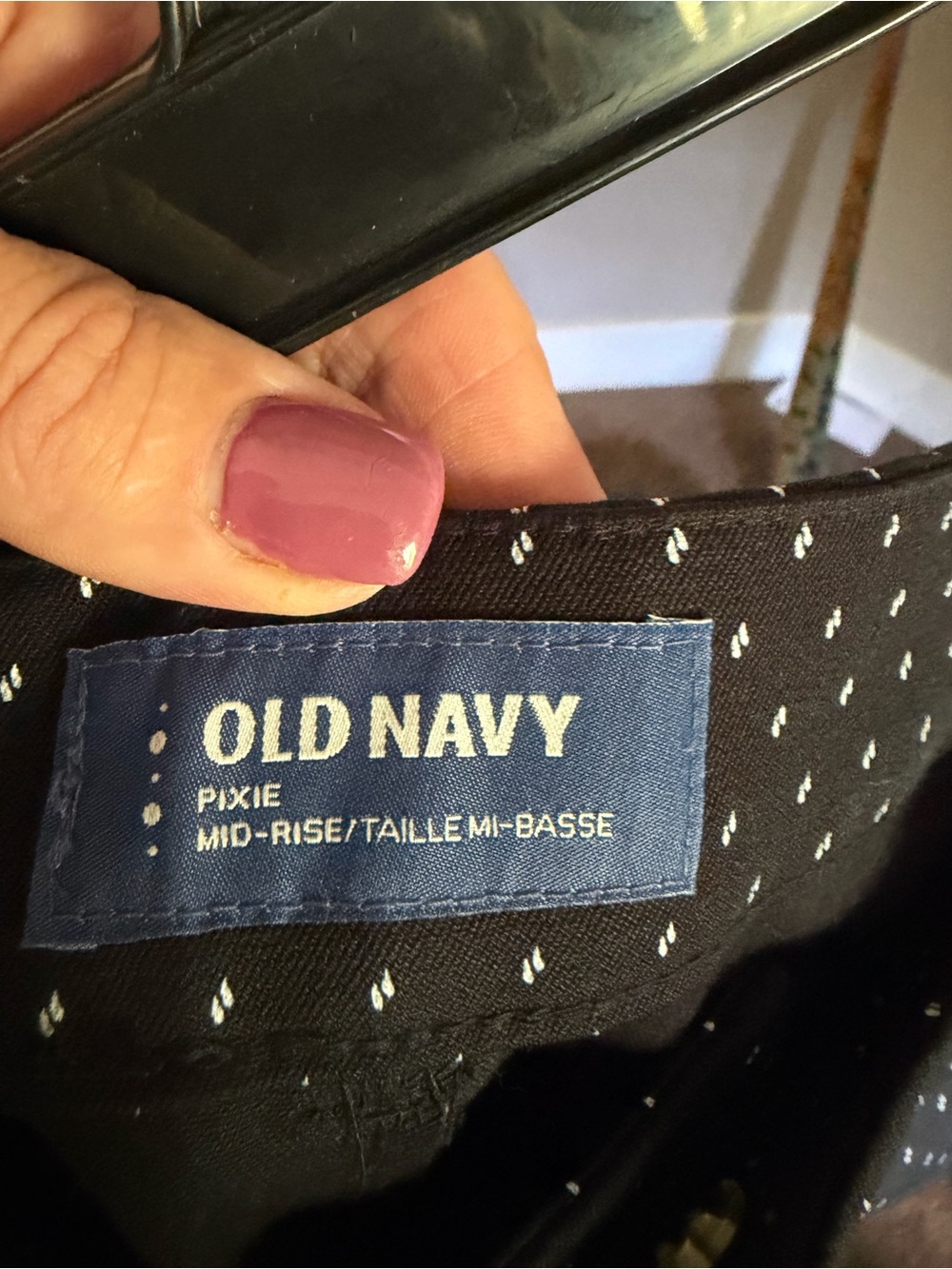 Old Navy Black Pants with Small White Dot Print